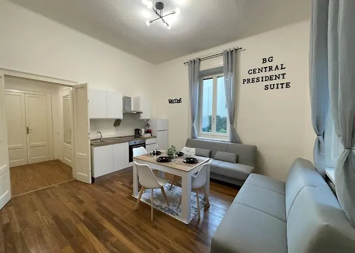Bg President Con Parcheggio - Vista Citta Alta شقة